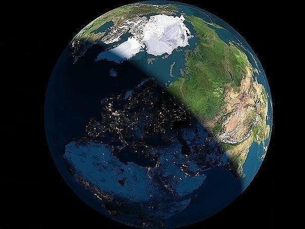 Планета Земля. День и Ночь из космоса.