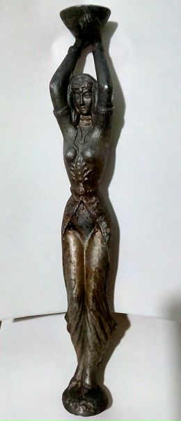 старая часть фрагмент от СТАРОЙ лампы восточная ДЕВУШКА ШПИАТР или силумин h-49см ПОДРОБНЕЕ ПО СЫЛКЕ 