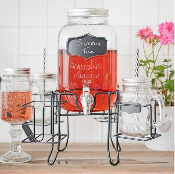 #Лимонадница и 4 баночки (набор 5шт) - идеальный вариант для кэндибара на детском празднике, вечеринке или свадьбе! 