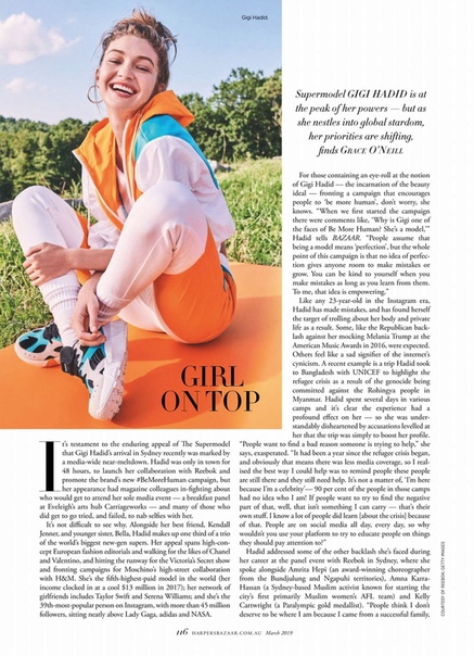 Gigi Hadid – Harper’s Bazaar Magazine Australia March 2019 Issue