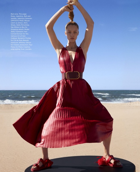 Abby Champion – Harper’s Bazaar April 2019