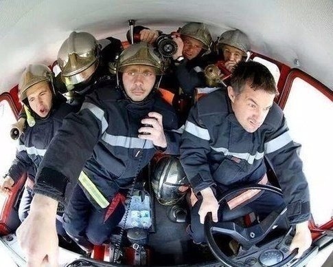 Селфи в пожарной машине