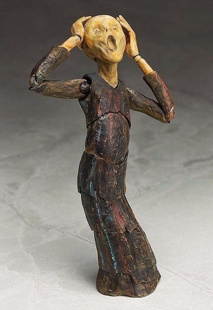 Подвижная скульптура сделанная по картине Мунка 